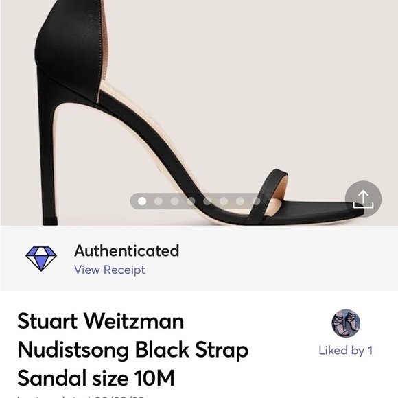 Stuart Weitzman Nudistsong Black Strap Sandal size 10M AUTHENTICATED - Picture 9 of 11